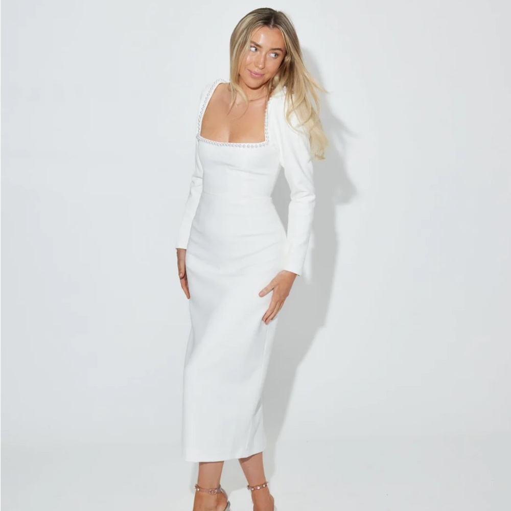 SIZE L - Odd Muse Bridal Ultimate Pearl Midi Dress